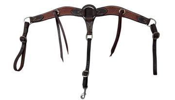 Scott Thomas 1" Basket Stamped Breast Collar w/Chocolate Roughout Ends