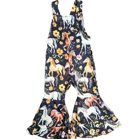Shea Baby Infant/Toddler Girl's Horsing Around Bell Overalls