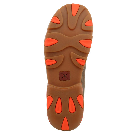 Twisted X Men's Chukka Driving Mocs-Bomber/Neon Orange