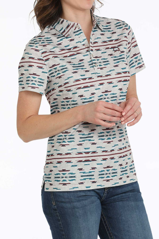 Cinch Women's Grey Southwest Polo