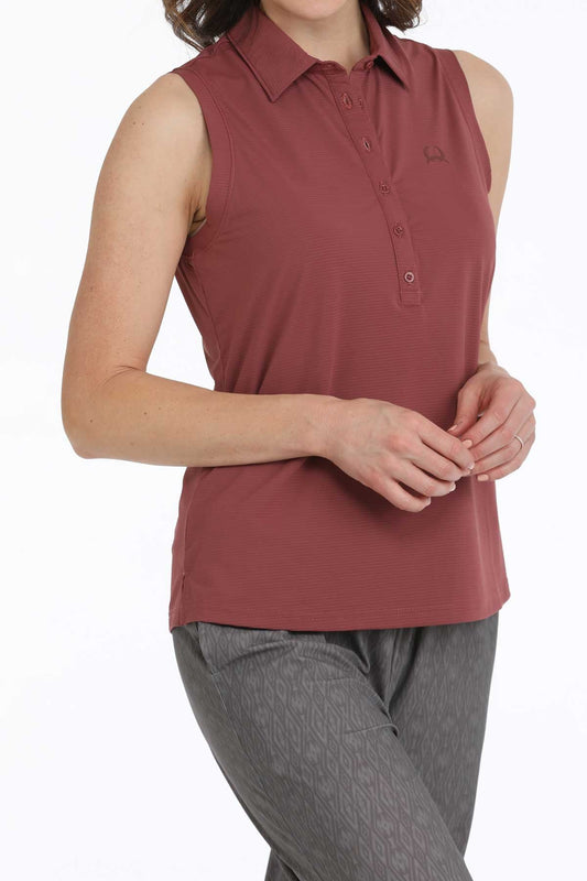 Cinch Women's Burgundy Athletic Polo