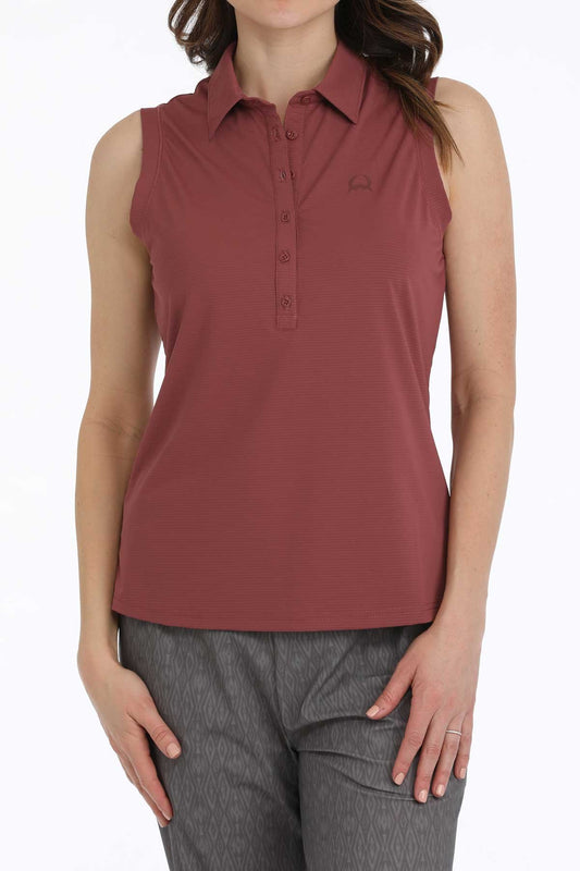 Cinch Women's Burgundy Athletic Polo