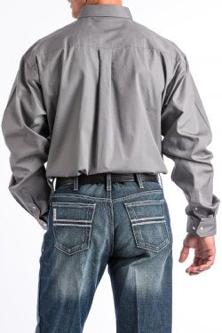Cinch Men's Solid Gray Button-Down Long Sleeve Shirt
