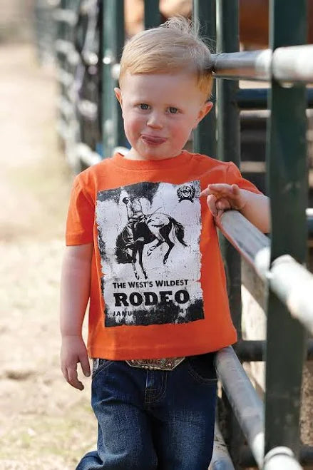 Cinch Infant Boy's Orange Wildest Rodeo Graphic T-Shirt