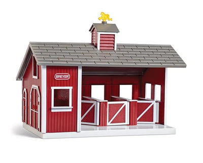 Breyer Stablemates Red Stable Set with Two Horses
