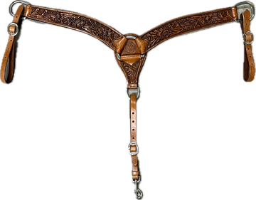 Circle Y 2" Roper Leather Breast Collar with Acorn Tooling