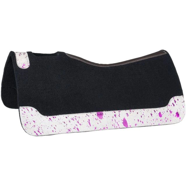 Tough1 Wool Western Saddle Pad w/Wear Leathers