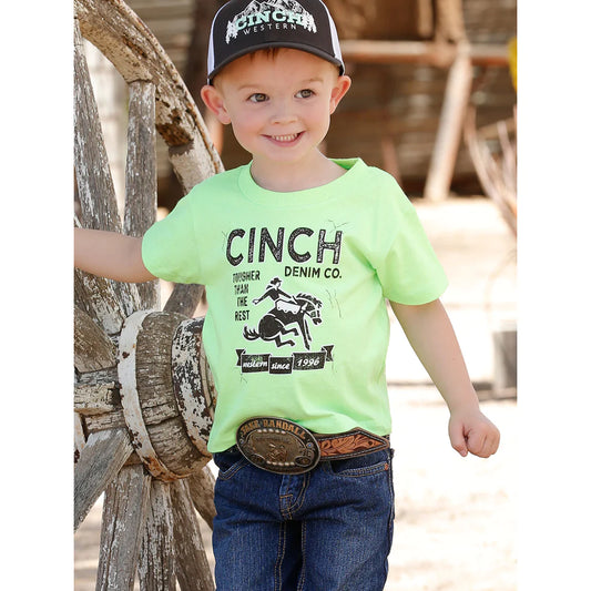 Cinch Toddler Boy's Green Logo T-Shirt