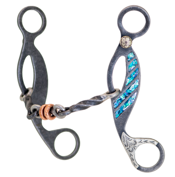 Partrade Cowboy Tack Turquoise Twisted Dog Bone Gag Bit