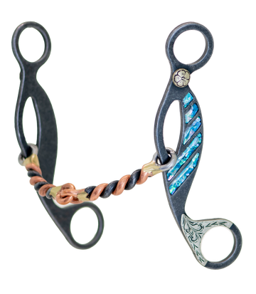 Cowboy Tack Turquoise Snaffle Copper Twist Gag Bit