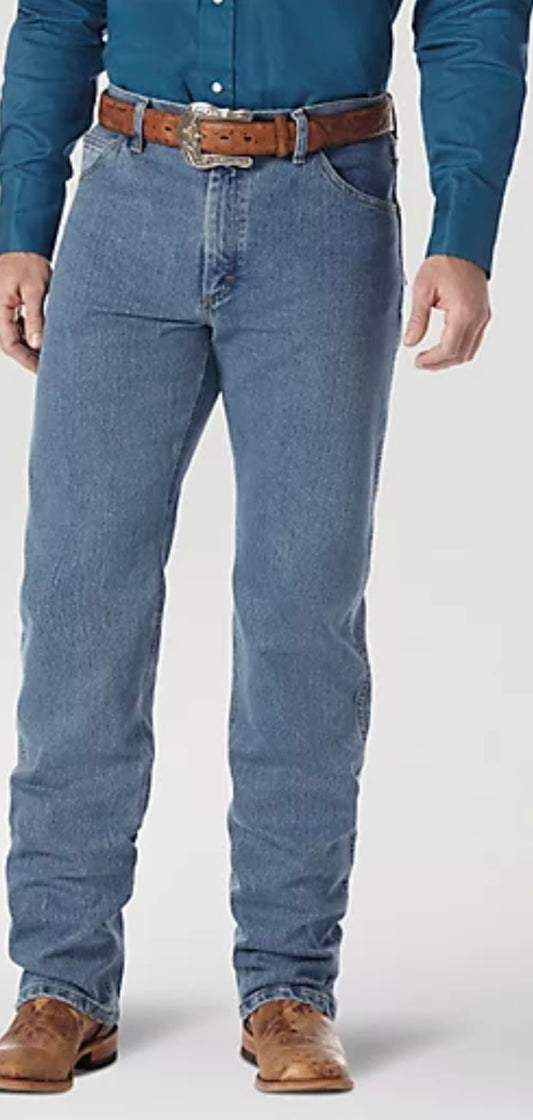 Wrangler Men's Advanced Comfort Cowboy Cut Regular Fit Jeans-Stone Bleach