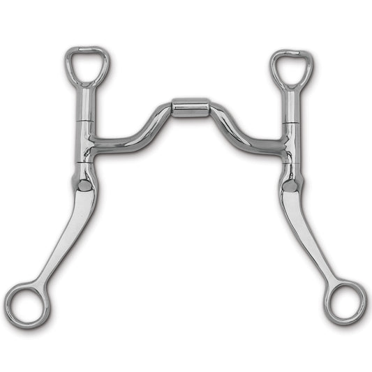 Myler Flat Shank with Medium Wide Ported Barrel Bit