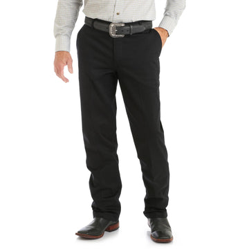 Wrangler Men's Western Flat Front Black Casual Pants