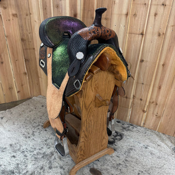 Circle Y Tammy Fischer Treeless Barrel Saddle, 14.5" Seat
