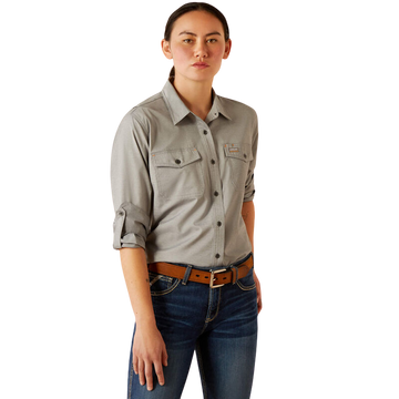 Ariat Women's Rebar Made Tough VentTEK DuraStretch Charcoal Heather Work Shirt