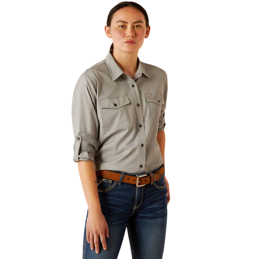 Ariat Women's Rebar Made Tough VentTEK DuraStretch Charcoal Heather Work Shirt