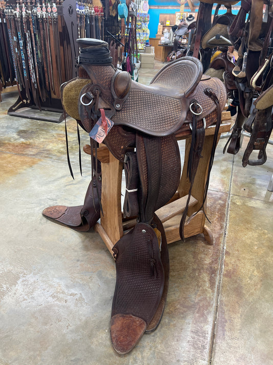 Used Rob Frank Custom Slick Fork Ranch Saddle, 15.5" Seat