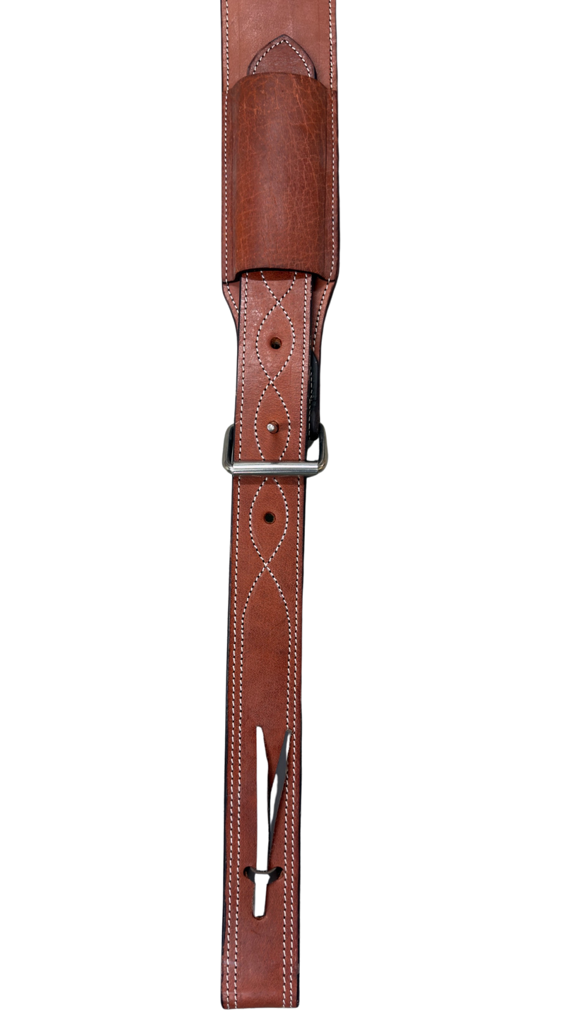 Chestnut Leather 3" Wide Back Cinch, Complete with Billets