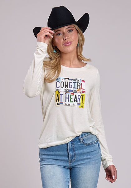 Roper Women's Long Sleeve "Cowgirl At Heart" Jersey T-Shirt