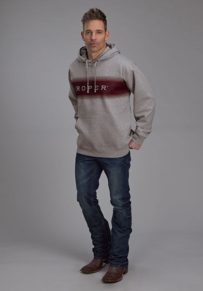 Roper Men's Heather Grey Horizontal Logo Sweatshirt