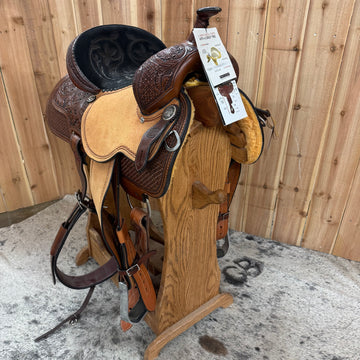 Circle Y Molly Powell Freedom Fit Barrel Saddle, 13.5" Seat (Demo)