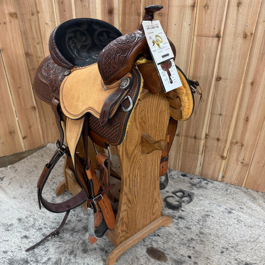 Circle Y Molly Powell Freedom Fit Barrel Saddle, 13.5" Seat (Demo)