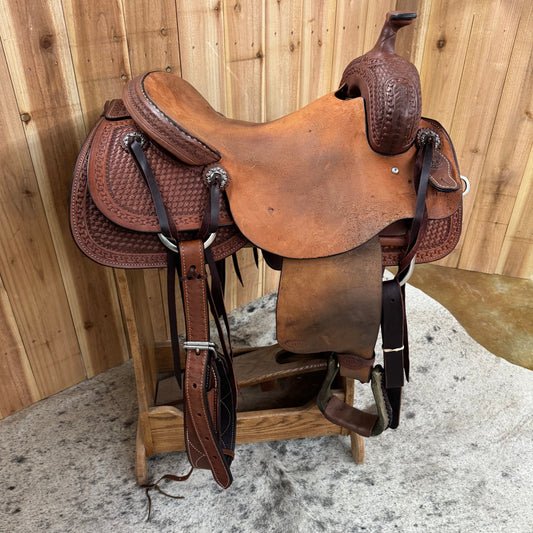 H R Ranch Cutter Saddle, 16.5" Seat (Demo)