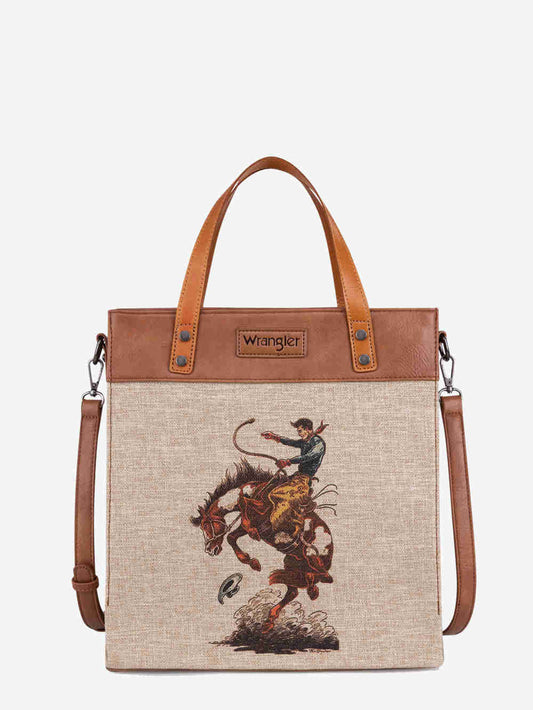 Wrangler Southwestern Art Print Crossbody Canvas Tote