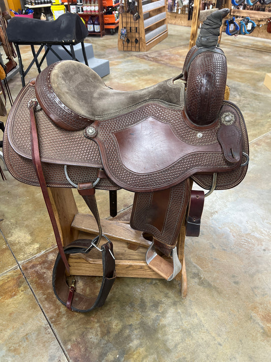 Used R Bar B Cutting Saddle, 15.5" Seat