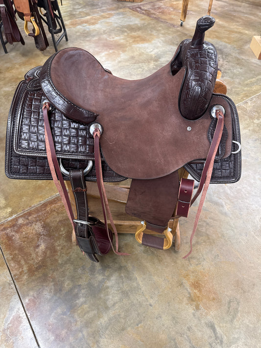 R Bar B Cowhorse Saddle, 16" Seat