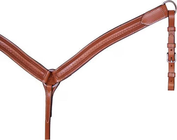 Circle Y Contoured Shell Tooled Breast Collar