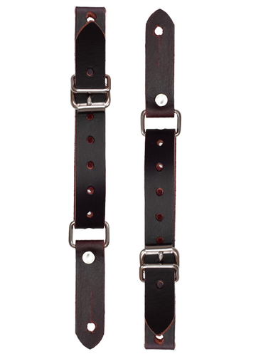 Dark Oil Adjustable Leather Youth Spur Straps