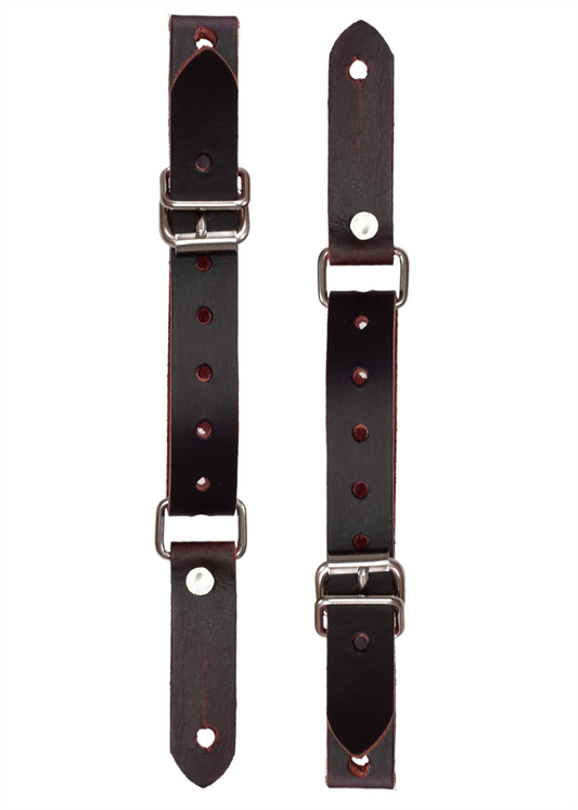 Dark Oil Adjustable Leather Youth Spur Straps