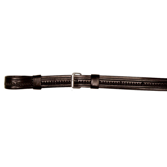 Circle Y 1-1/2" Shell Tooled Walnut Flank Cinch