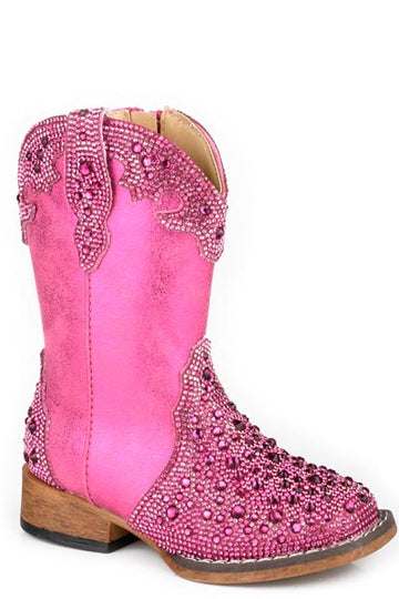 Roper Toddler Girl's Starlit Fuchsia Square Toe Boots