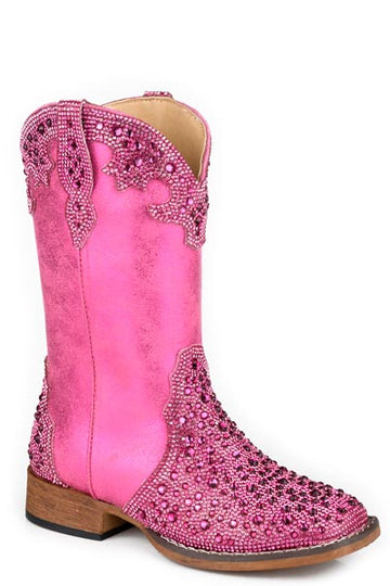 Roper Little Girl's Starlit Fuchsia Square Toe Boots