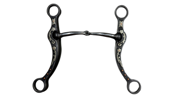 Black Floral Smooth Snaffle Shank Bit