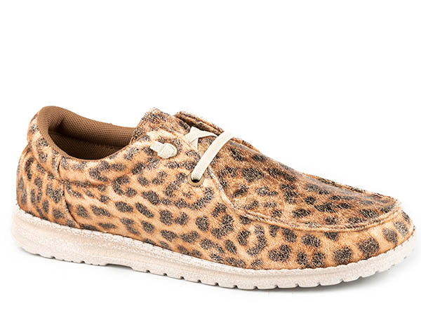Roper Women's Metallic Tan Leopard Hang Loose Casual Shoes