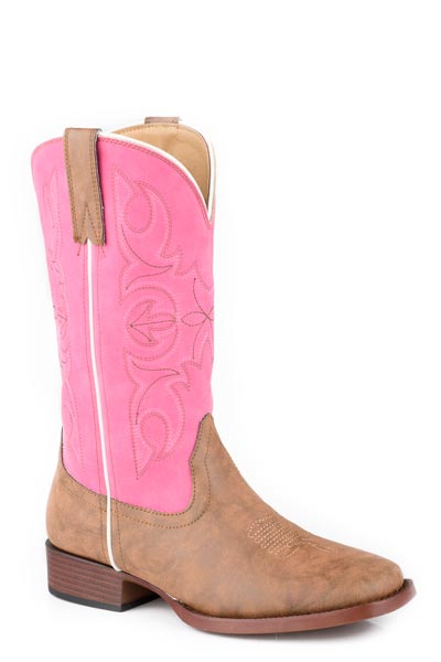 Roper Big Kids Girl's Pink Ainsley Boots