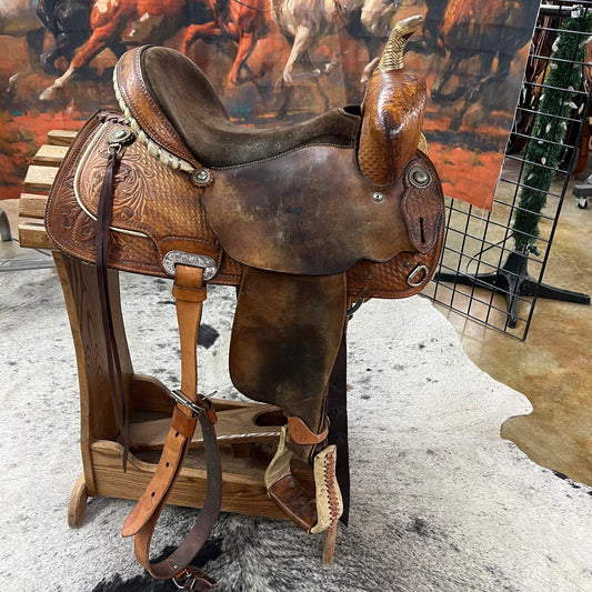 Used CC Saddlery Barrel Saddle, 14.5" Seat