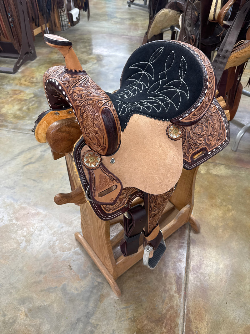 Cowboy Pro Youth Barrel Saddle, 12" Seat