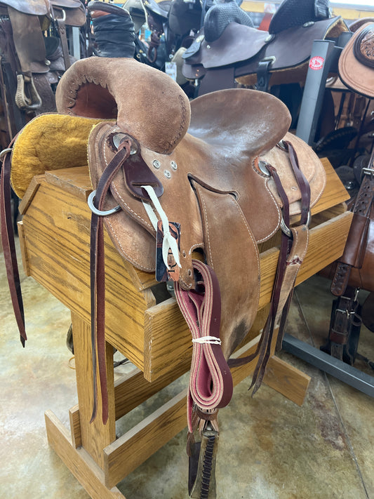 Used HR Seat Rig Ranch Saddle, 14" Seat
