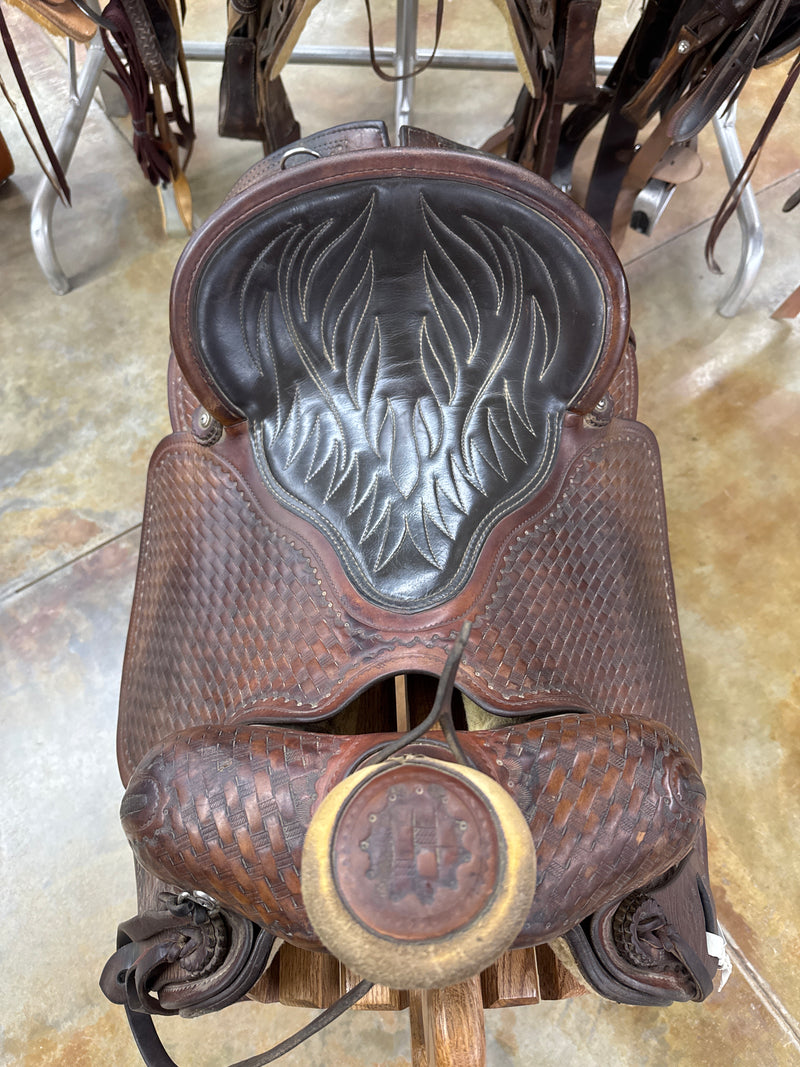 Used Mike Schultz Ranch Roper Saddle, 16" Seat