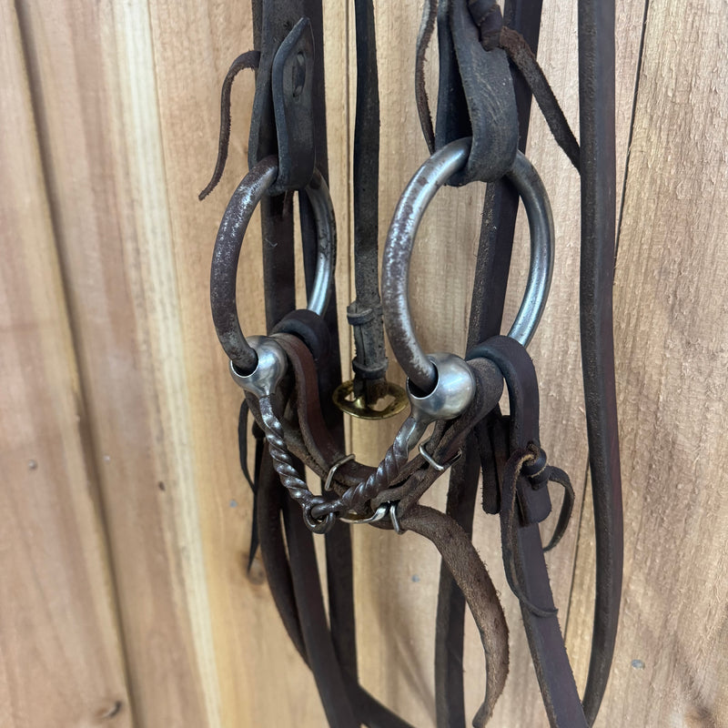Used Bridle Rig w/ Loose Ring Twisted Wire Snaffle