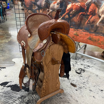 Used R Bar B Barrel Saddle, 12" Seat
