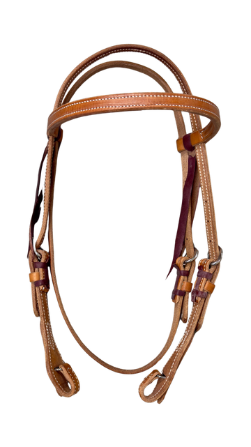 Medium Oiled & Stitched Browband Headstall w/Quick Change Ends