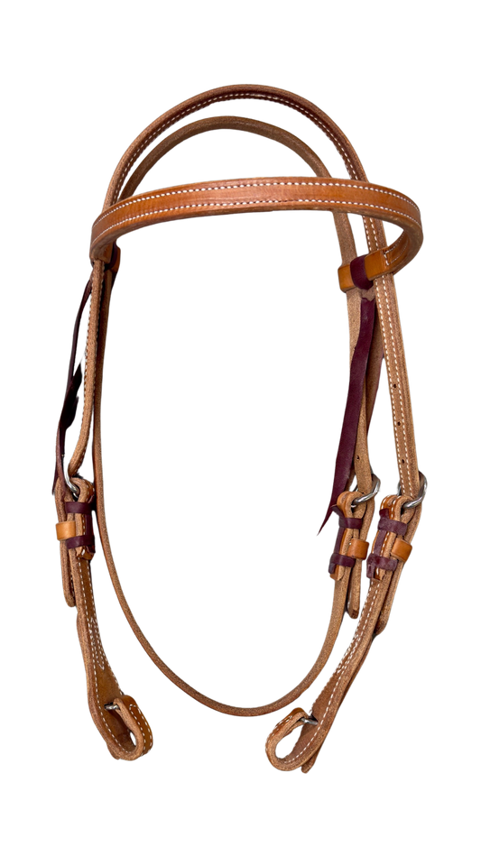 Medium Oiled & Stitched Browband Headstall w/Quick Change Ends