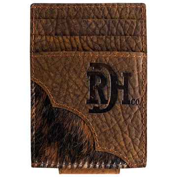Red Dirt Hat Co. Card Case w/Magnet Clip Yoke Hair On Leather