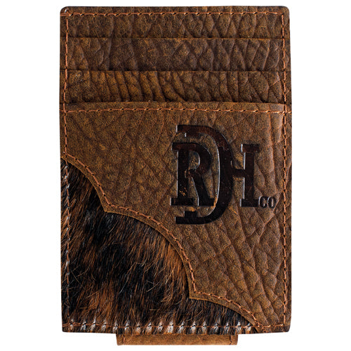 Red Dirt Hat Co. Card Case w/Magnet Clip Yoke Hair On Leather