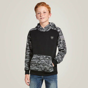 Ariat Boy's Black Digi Camo Patriot Hoodie